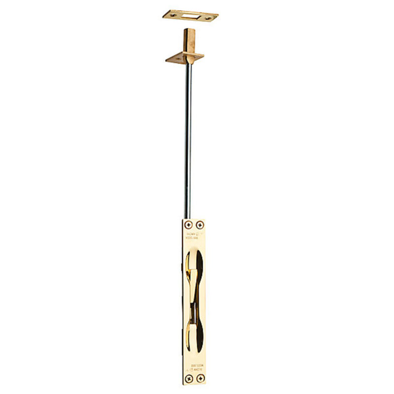 Flush Bolt, 1.8" H x 24.3" W x 1.6" D, Baldwin Lifetime (PVD) Polished Brass