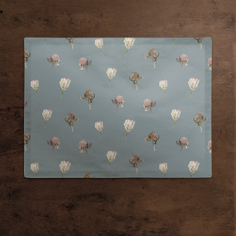 Floral Rectangle Placemat, Blue