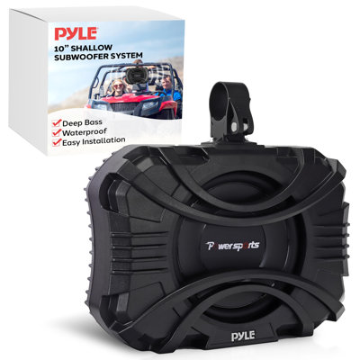 Pyle 10 Inch Subwoofer System - 400 Watts Passive Subwoofer For Marine & Powersports, Quick-Mount, Water Resistant Vehicle System, Weatherproof Housing, Designed For Utvs & Boats