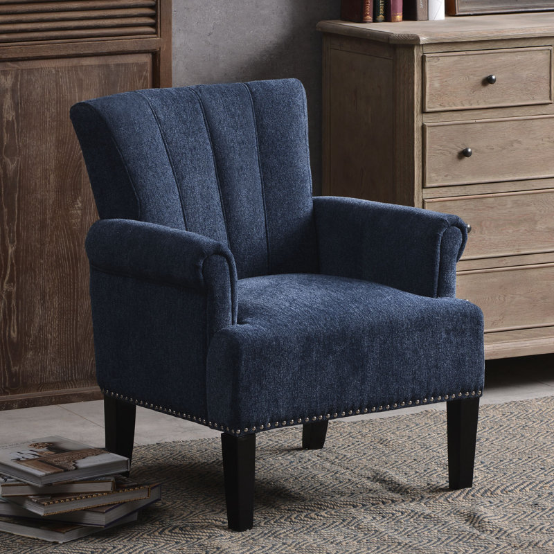 Betances Upholstered Armchair, Dark Blue