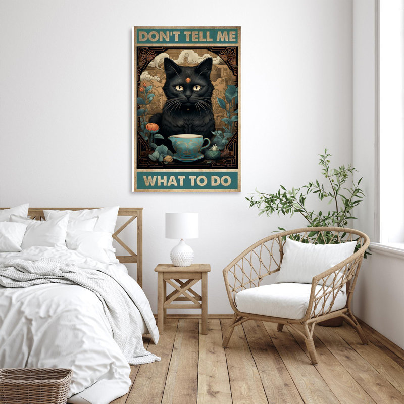 "Black Cat Dont Tell Me What To Do" - 1 pièce, impression sur toile Rectan Cat Dont Tell Me What To Do
