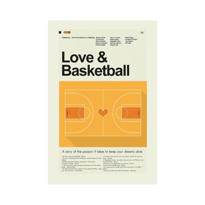 Love & Basketball by Prints And Giggles By Erin Hagerman - Wrapped Canvas Print