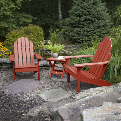 Anette Plastic Adirondack Chair with Table