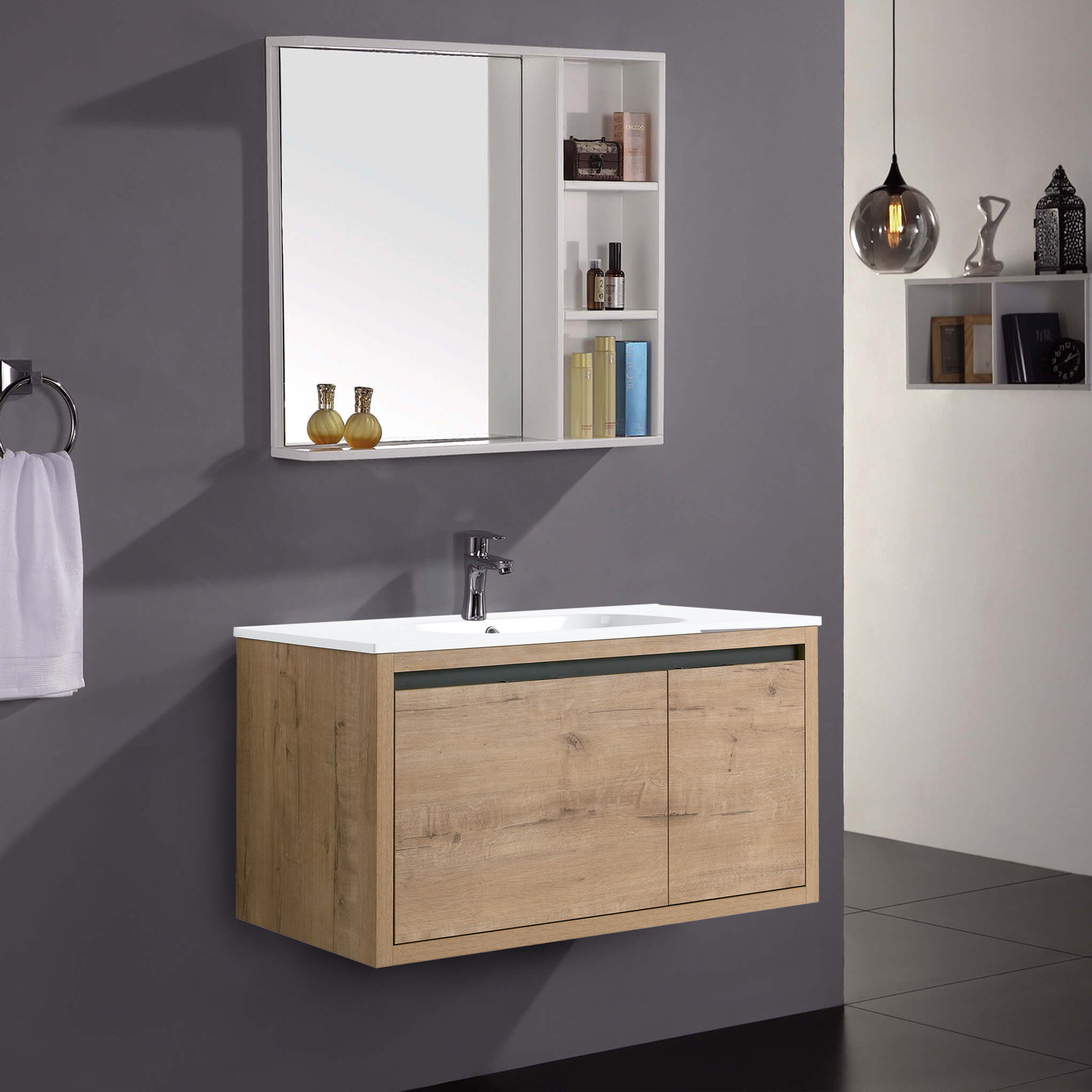 Latitude Run® Kliman 35.62'' Single Bathroom Vanity with Acrylic Top ...