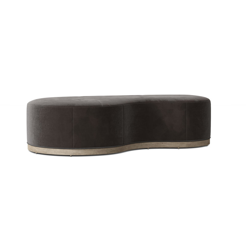 Madeline Upholstered Ottoman, 9953 Mink 100% Polyester, Montego Bay