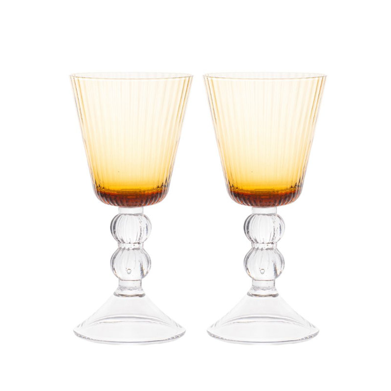 Ensemble de 2 verres à pied Sausalito, Ambre