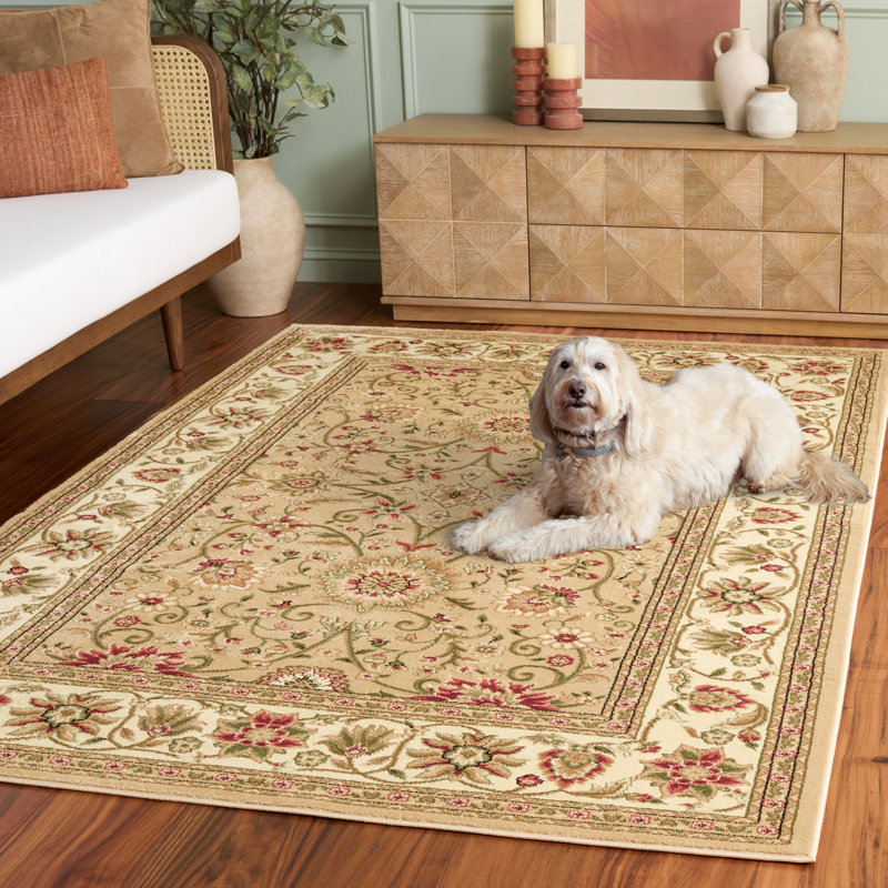 Lyndhurst Oriental Area Rug In Beige / Ivory, Rectangle 183 x 274 cm