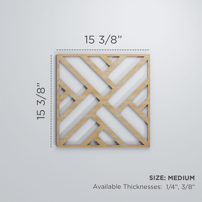 Panneaux muraux décoratifs en bois Killeen, Bouleau, H 15 3/8 po x l 15 3/8 po x P 1/4 po