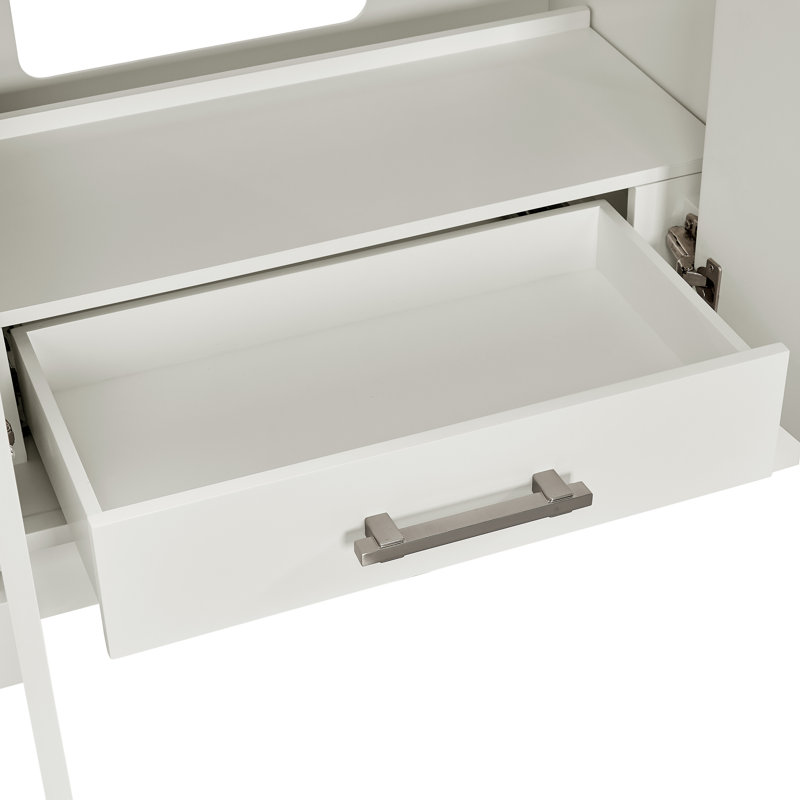 FLW Harmony 36 Wood Sink Vanity, White, 36