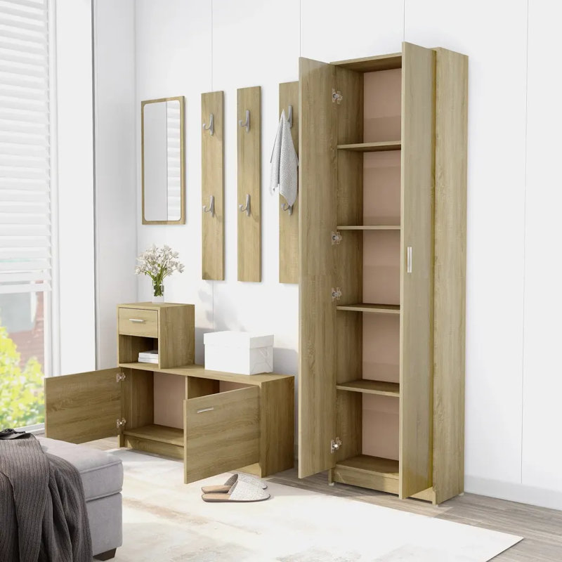 Ignatius 2 Door Wood Wardrobe, Sonoma Oak