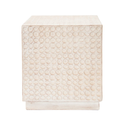 Table d'appoint cubique en brun antique, 15 x 15 x 17, moderne et élégante, oxyde de magnésium, aucun assemblage requis, polyvalente pour l'assemblage de divers espaces, tous les réglages
