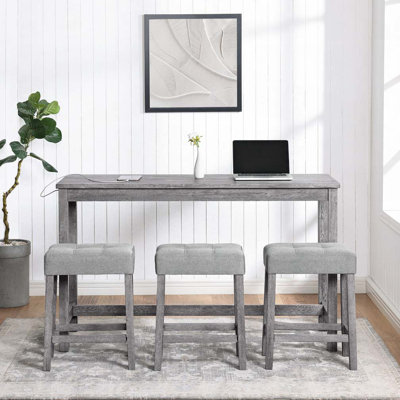 Ensemble de table de bar avec prise de courant, ensemble de table de bar et chaises