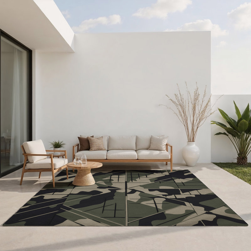 Shadow Flare Indoor And Outdoor Area Rug, Rectangle 5' x 7'