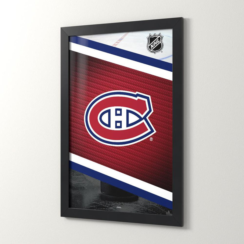 Art mural de la LNH des Canadiens de Montréal, H 36 po x l 24 po, Framed Acrylic, Noir