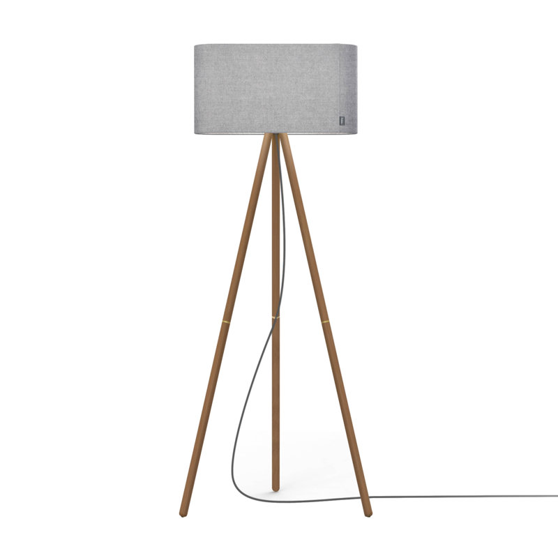 Belmont Tripod Floor Lamp, Walnut, Gray