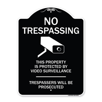 Signmission Designer Series Sign - This Property Is Protected By Video Surveillance | Tan & Green 18" X 24" Heavy-Gauge Aluminum Architectural Sign | Protect Your Business & Municipality | Made In The USA