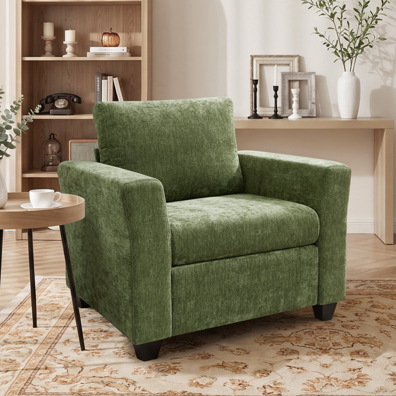 Chaise d'appoint rembourrée, Vert