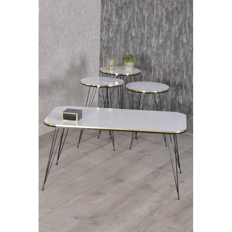 Angelia Living Room Table Set, White