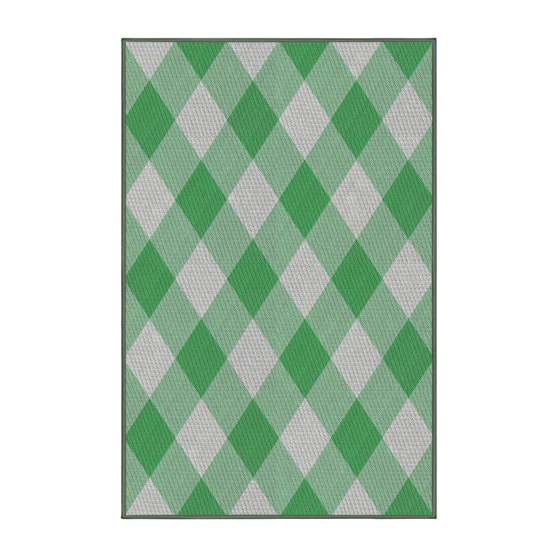 Tapis vert Gingham, Rectangle 5 pi x 7 pi