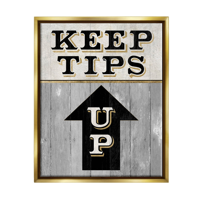 «Keep Tip Up Skiing», art giclée par Livi Finn, H 21 po x l 17 po x P 1,7 po, Cadre flottant métallique doré