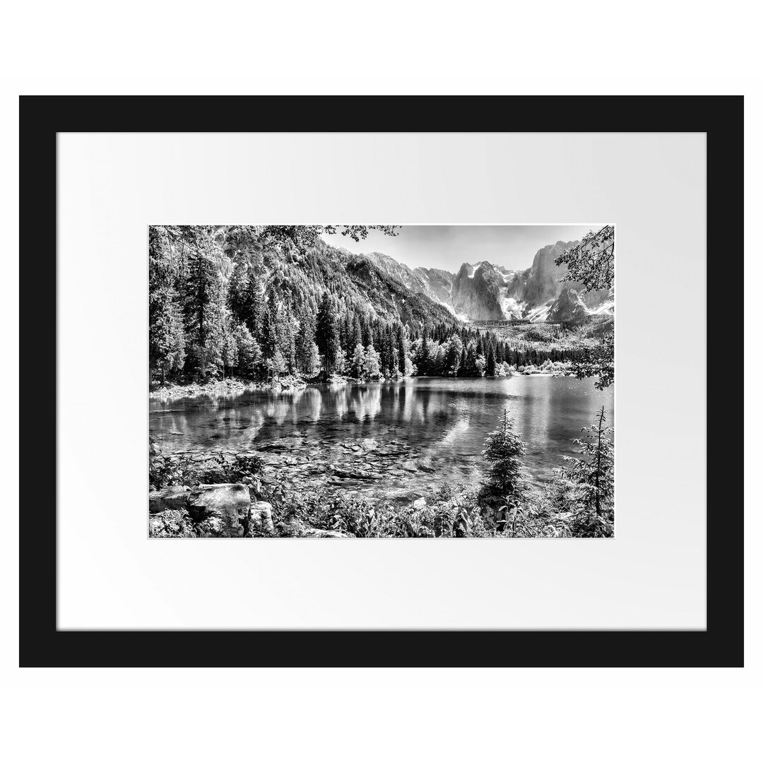 Gerahmter Fotodruck Beautiful Lake in a Forest