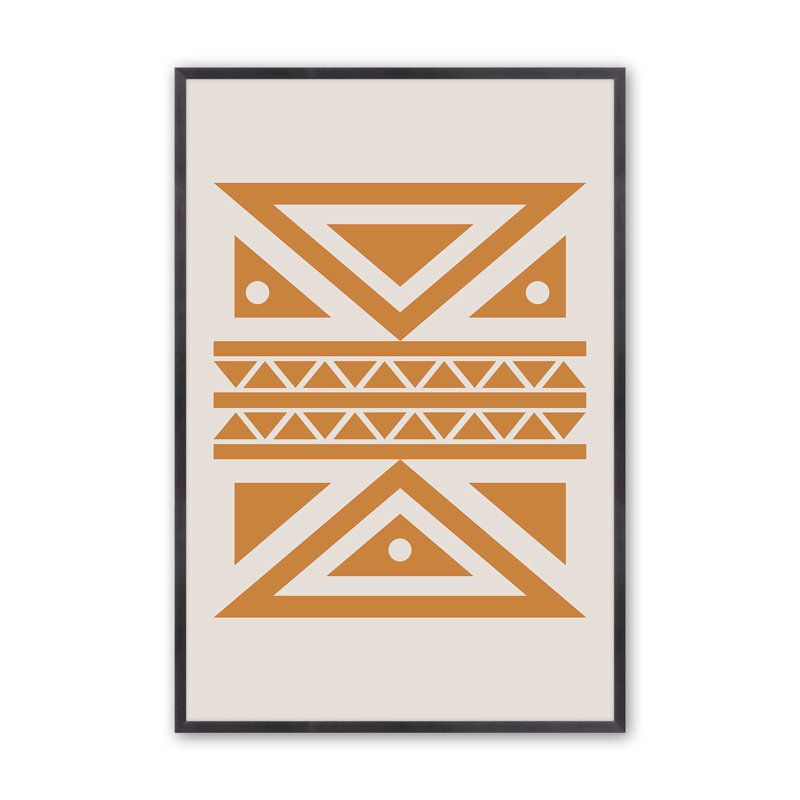 Motif tribal moderne imprimé III, H 17,25 po x l 13,25 po, Zinc patiné