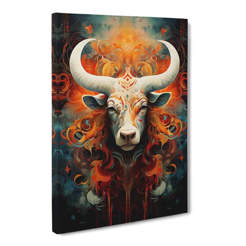 Taurus Zodiac Abstract - Print, 76cm H x 50cm W x 3cm D