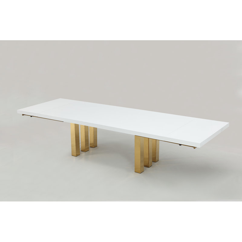 Roma White Gold Dining Table