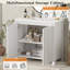 Meuble-lavabo 36 po avec lavabo en céramique et armoire de rangement, blanc antique | Idée de cadeau