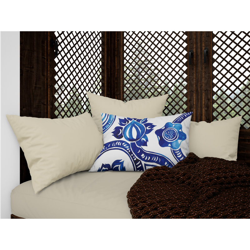 Housse et insert de coussin rectangulaire d'extérieur Elden