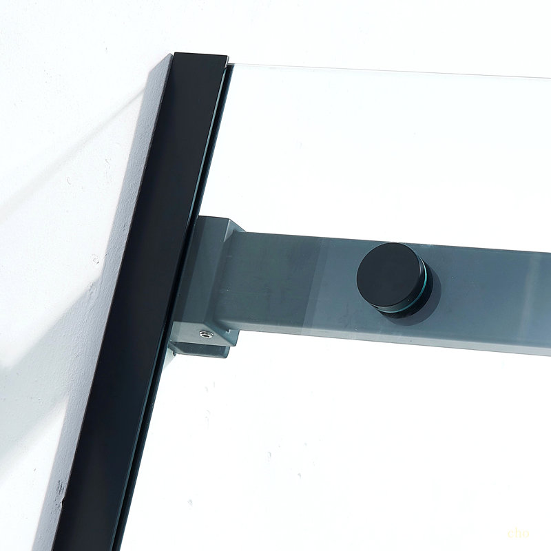 56-60"W X 75"H Semi-Frame Single Sliding Shower Door, 304 Stainless Steel, 5/16" (8Mm) Thick SGCC Tempered Clear Glass.