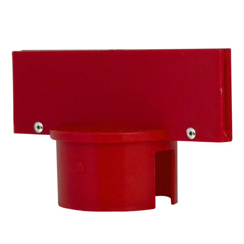 Adaptateur de plaque stanchion, Rouge, H 2,6 po x l 5 po x P 3,25 po