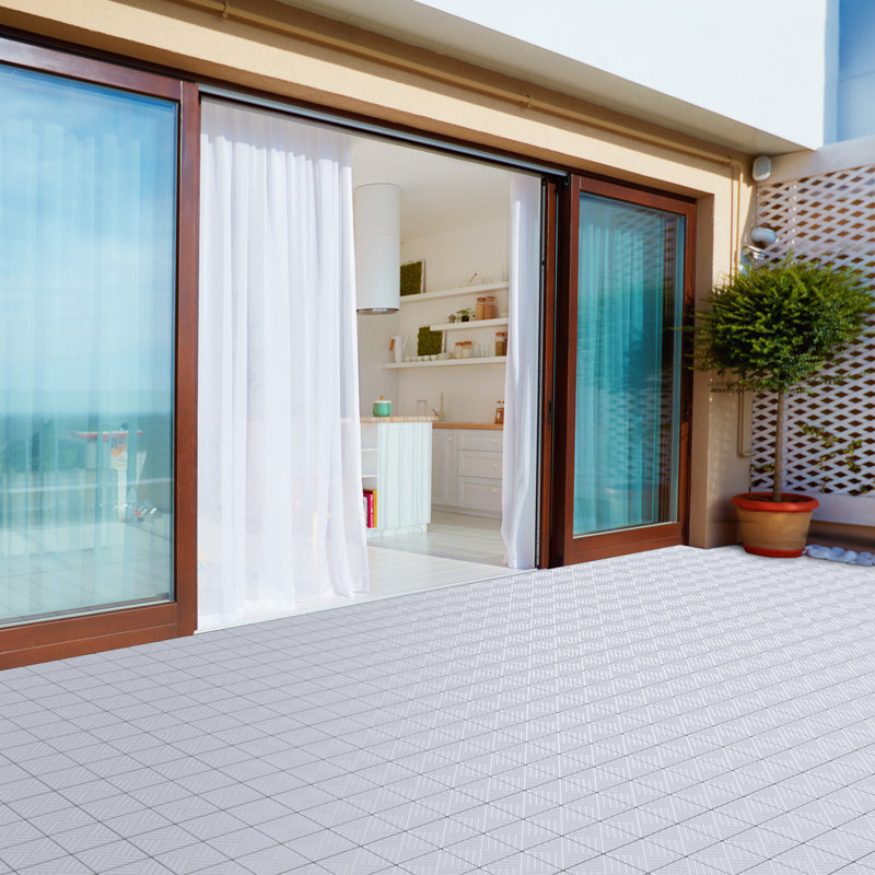 Deck Tiles - 6-Pack Polypropylene Interlocking Patio Tiles - Weather-Resistant Outdoor Flooring for Balcony, Porch, and Garage by Pure Garden