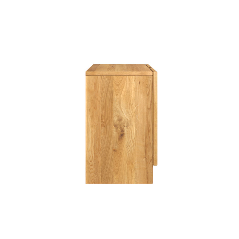 Shawny 44cm W Solid Wood Bedside Table, Natural Varnish