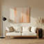 Art mural abstrait en métal beige 39-1864384706