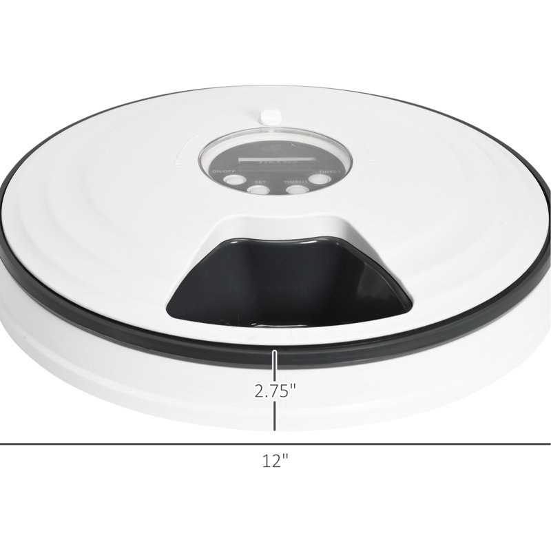Automatic Pet Food Supply System, 6 Meal Trays, Digital Timer, Led Display For Pets Feeder With Function, Timer