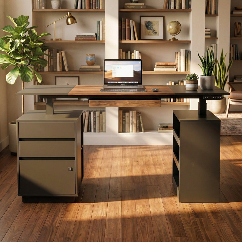 Bureau ergonomique assis-debout avec contrôleur
