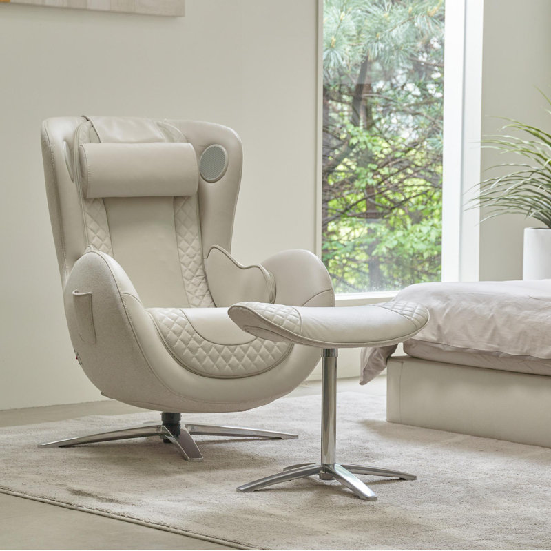 NOUHAUS Heated Classic Massage Chair Full Body and Spot Massaging Recliner with Ottoman, Bluetooth Speaker, in-Chair Charger. Portable Shiatsu Body Massager Chair