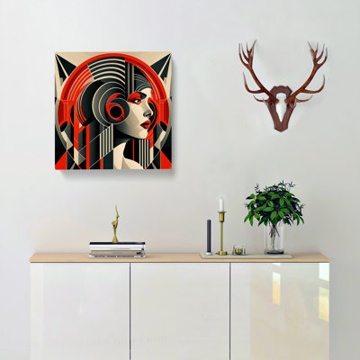 Art Deco Woman Constructivism No.2 - Wrapped Canvas - Framed Print