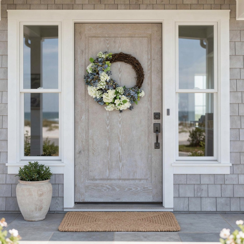 21'' Wreath with Hydrangeas and Berries