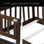 Lit simple au sol avec clôture et porte, lit en bois d'hévéa avec barrières de sécurité-119355882