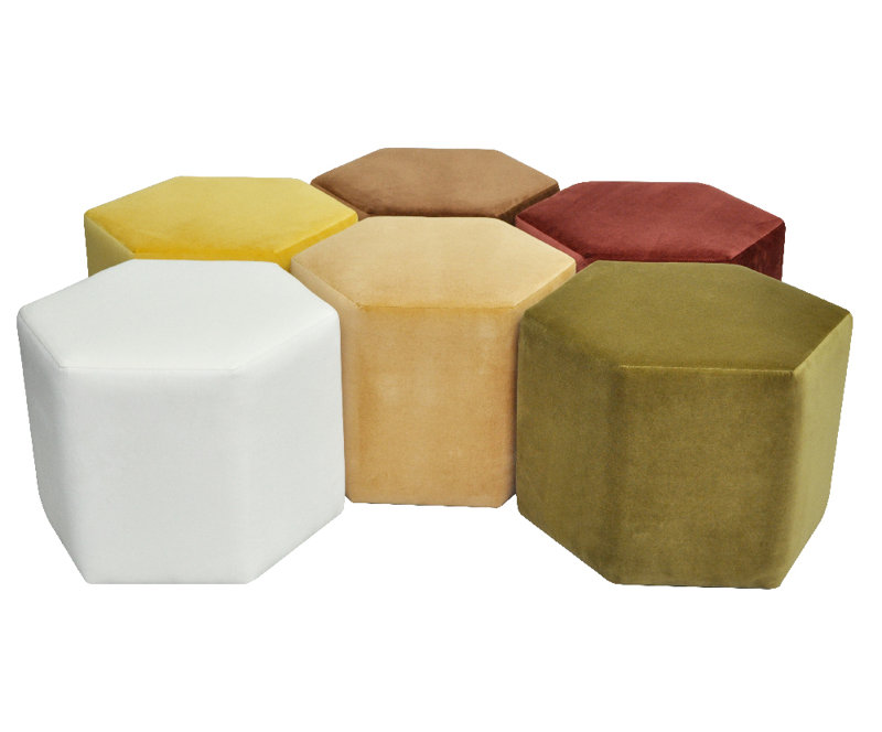 35cm Wide Novelty Solid Colour Pouffe Ottoman, White
