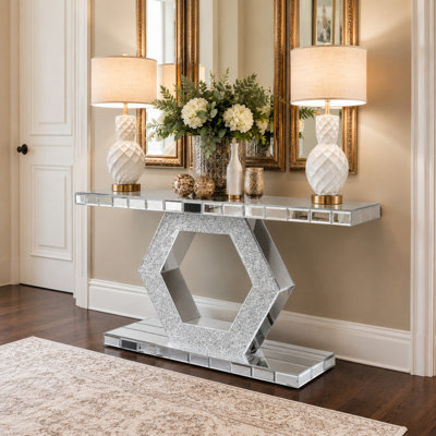 Miroir d'entrée hexagonal en cristal Sparkling