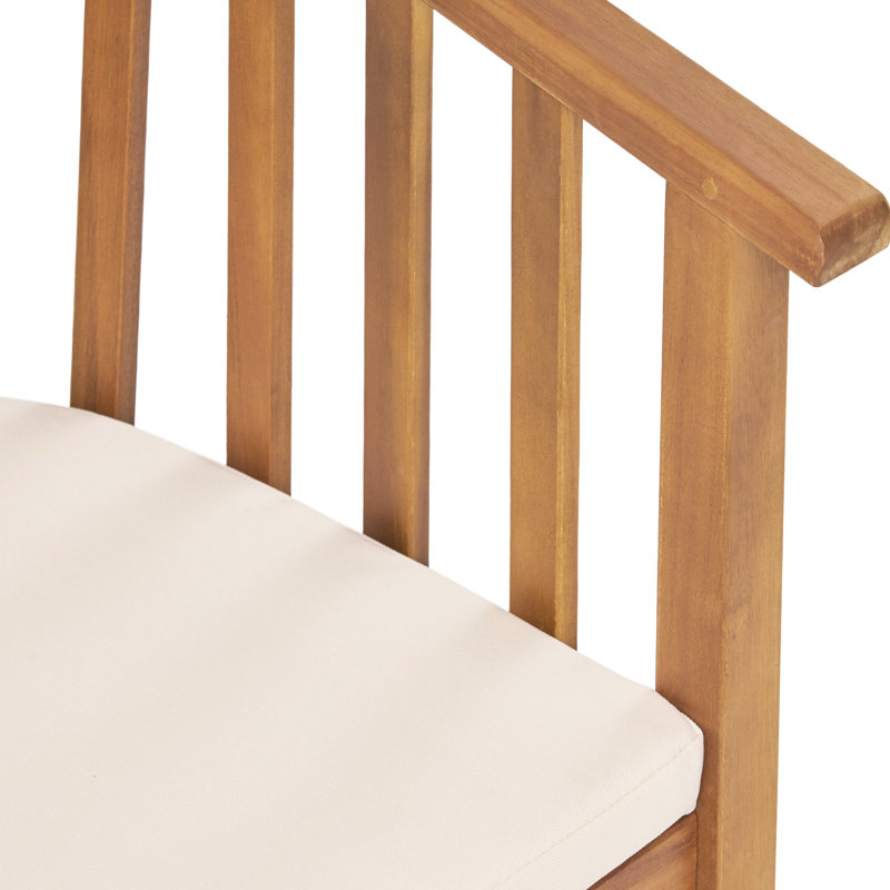 Chaise de salle à manger élégante en bois avec rembourrage - Rehaussez votre décor extérieur - Coussins d'assise bloquants pour profiter du plein air en tout confort