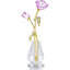 Figurine fleur en cristal avec vase à facettes, sculpture florale à deux fleurs pour table, tablette et bureau-133285535