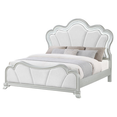 GRAND LIT ARGENT AURELIA AVEC DEL
