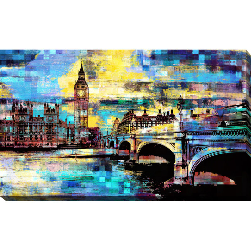 Big ben iv-impression d’art graphique sur toile tendue, H 36 po x l 60 po x P 1 po