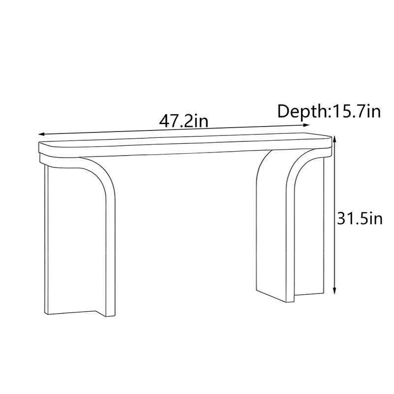 Console Italian Minimalist, H 31,5 po x l 47,2 po x P 15,7 po