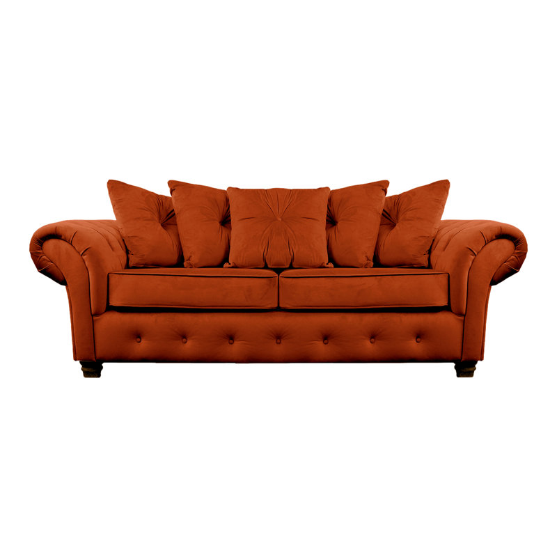 Lila 2 Seater Velvet Sofa, Rust