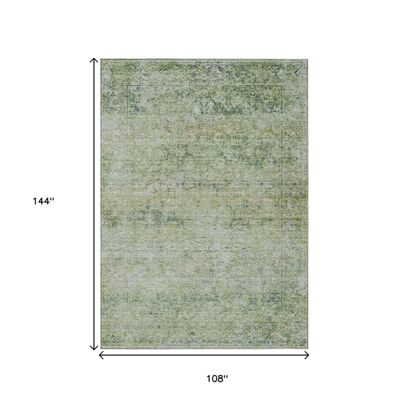 Tapis extérieur lavable abstrait vert artichaut 9 pi x 12 pi artichaut
